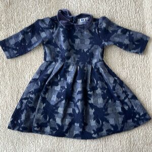 Janie and Jackie 3T embroidered navy blue long sleeve dress